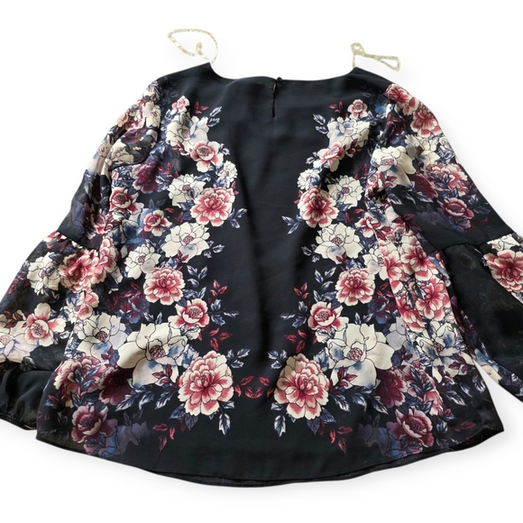 Investments Floral Blouse, Size Large - Picture 2 of 11